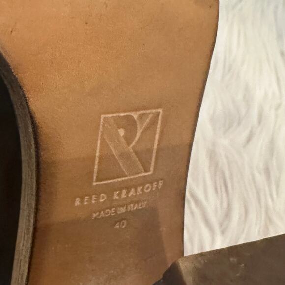 Reed Krakoff Oxford Ankle Boot Laceless Leather Block Heeled Metallic Bronze - Picture 9 of 9